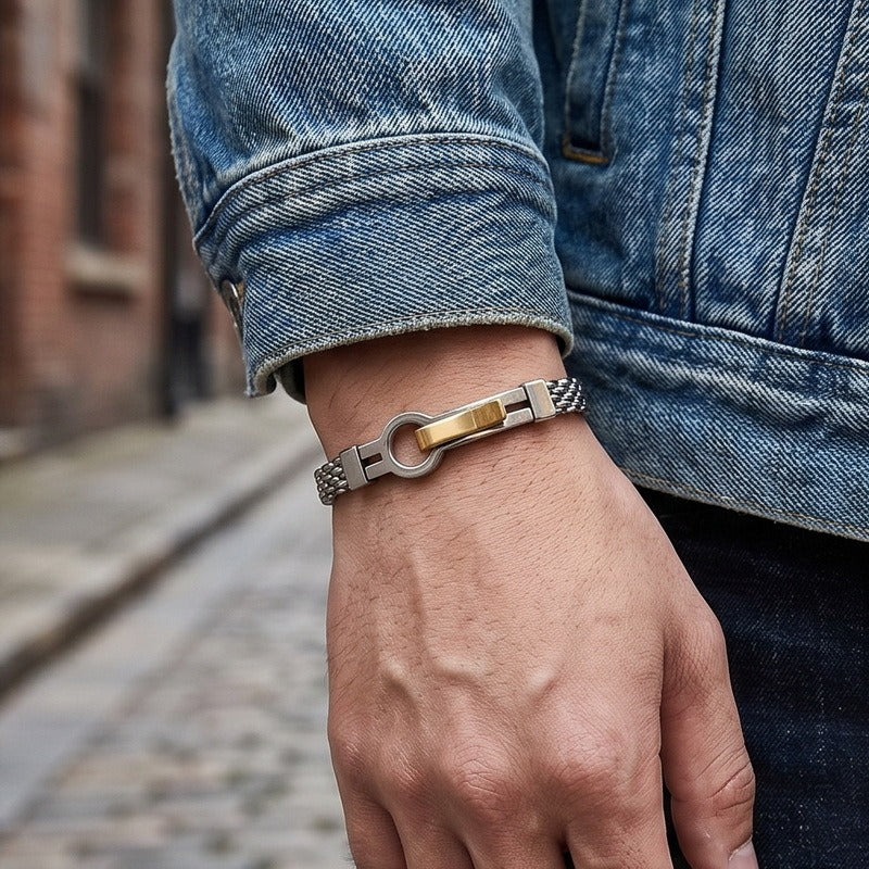 Kemstone Titanium Steel Multi-Row Chain Bracelet for Men KB213310-KFC