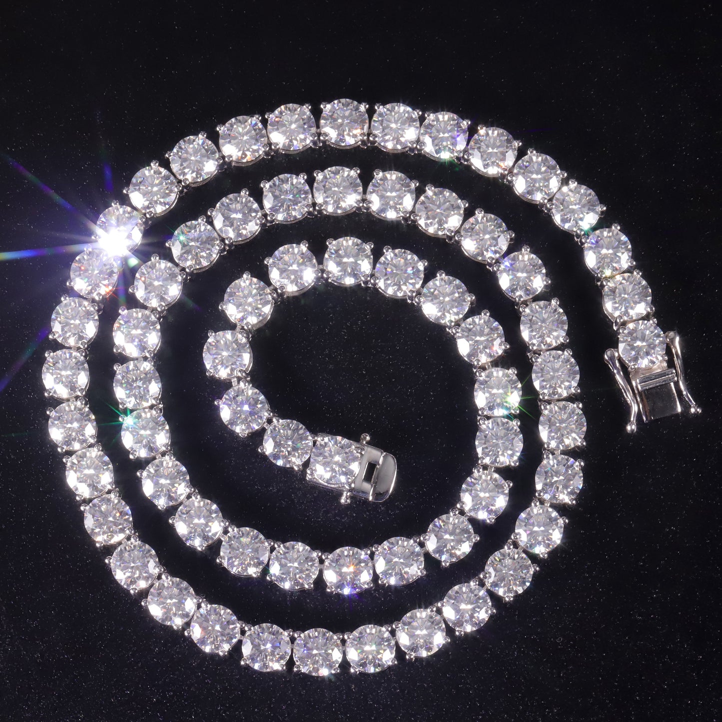Kemstone 0.1 Ct Moissanite Tennis Bracelet – Classic 925 Sterling Silver Bangle for Men & Women