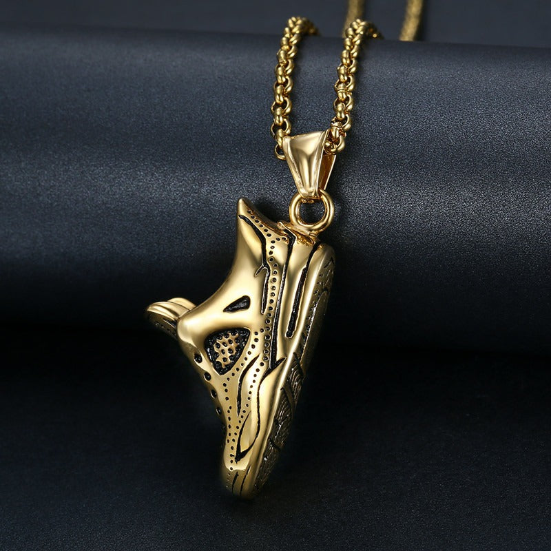 Kemstone Sneaker Pendant Necklace for Men 316L Stainless Steel Shoe Design TN0193