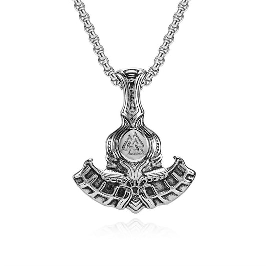 Kemstone Viking Axe Pendant Necklace for Men Stainless Steel Nordic Style K-PT466