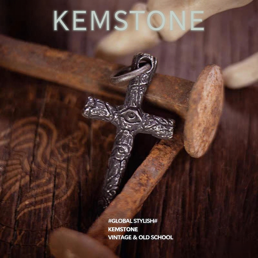 Kemstone Men’s Gothic Cross Necklace – Devil Eye Pendant, Titanium Steel NW-XL187
