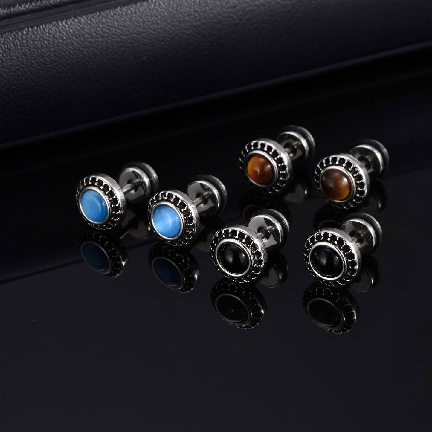 Kemstone Men’s Stainless Steel Punk Gear Stud Earrings ES-575
