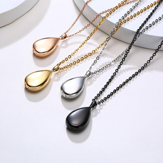 Colgante conmemorativo de acero inoxidable Kemstone con forma de lágrima – Urna de recuerdo para cenizas PN-1261