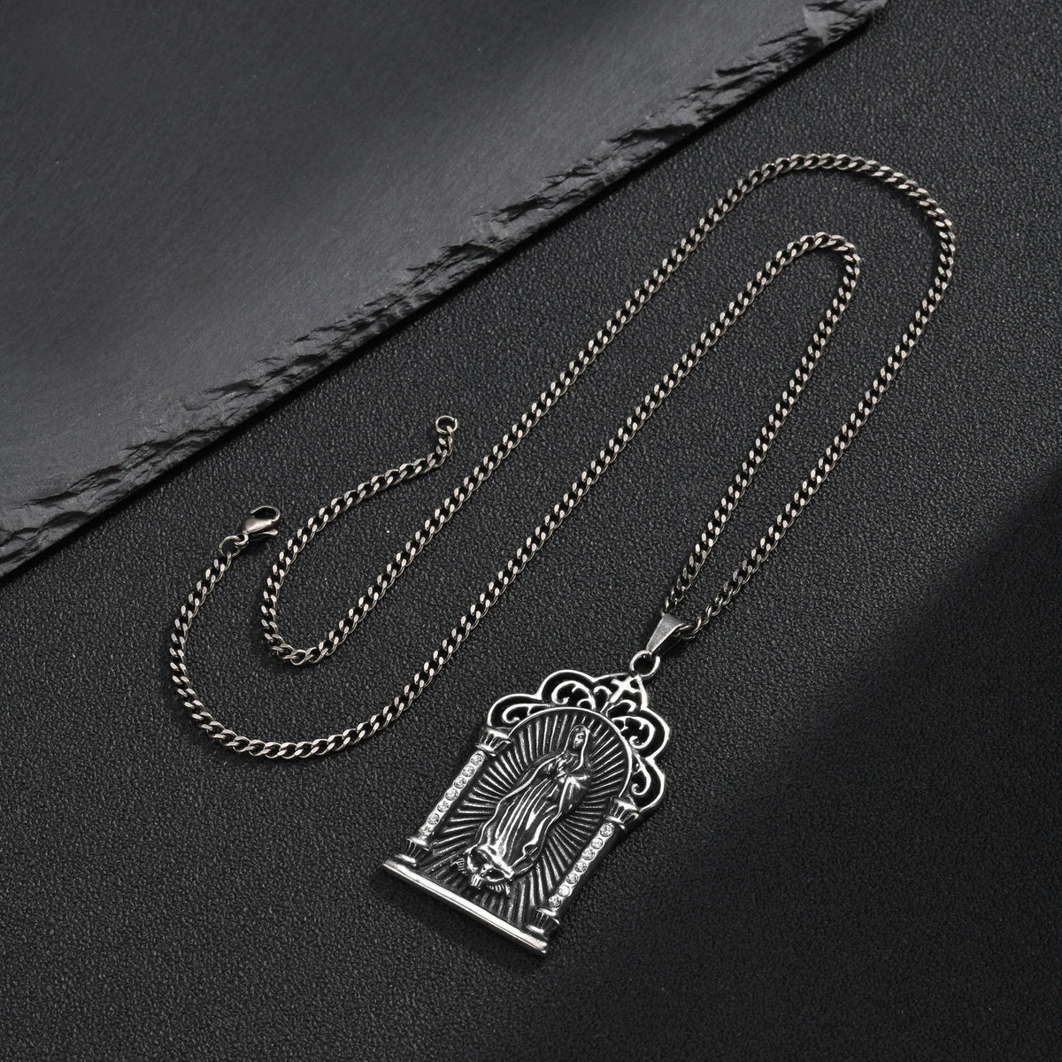 Kemstone Vintage Figure Relief Pendant Necklace for Men Stainless Steel PN-2431