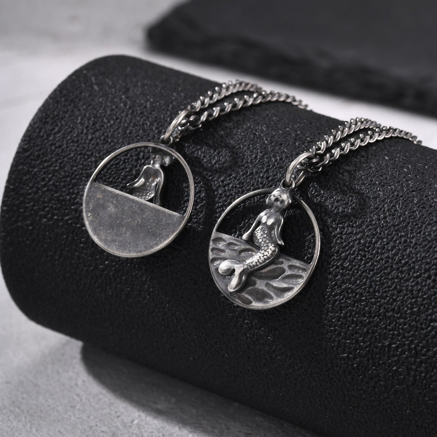 Kemston Nautical Mermaid Pendant Necklace for Men Stainless Steel Vintage Marine Design PN-2378