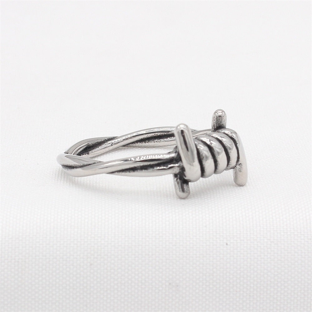 Kemstone Barbed Wire Ring for Men Titanium Steel Punk R1710