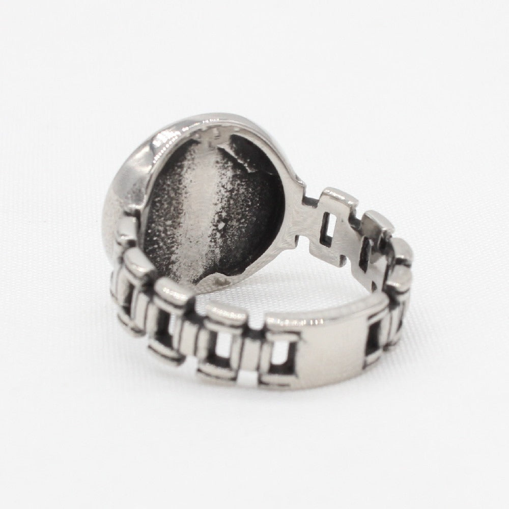 Kemstone Star Signet Ring for Men Titanium Steel Vintage R1620