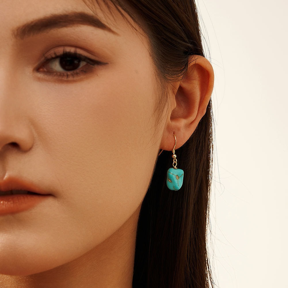 Kemstone Turquoise Drop Earrings for Women 925 Sterling Silver Vintage GME45
