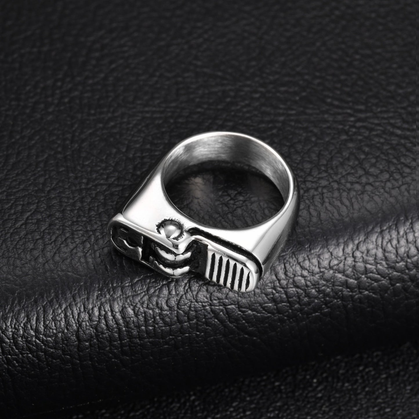 Kemston Stainless Steel Lighter Ring for Men Mechanical Street Punk Jewelry RC-1149