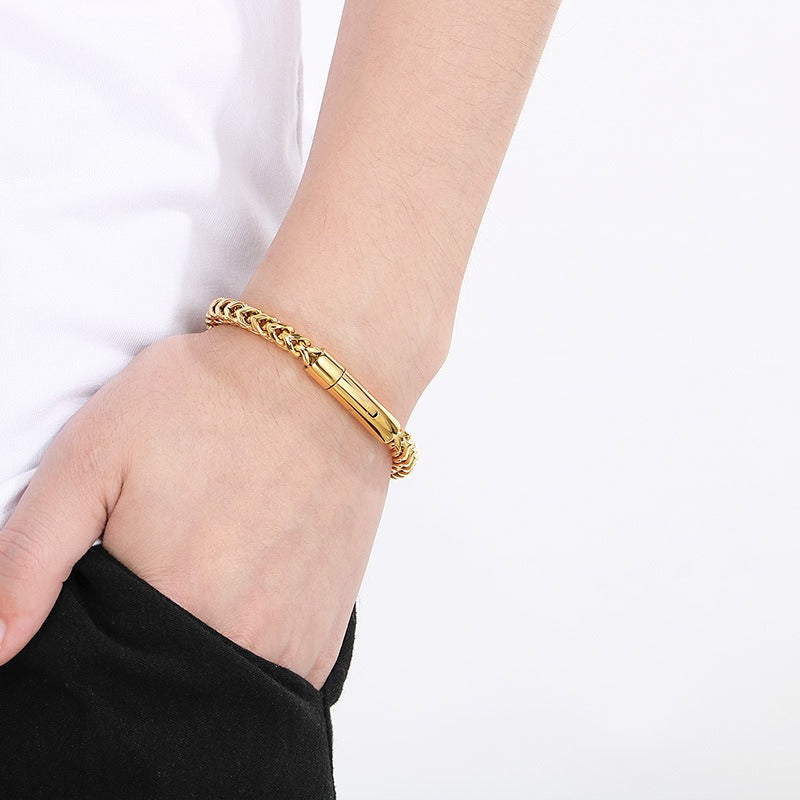 Kemstone Men’s Polished Dragon Spine Chain Bracelet – Stainless Steel Urban Gothic KB95694-BD