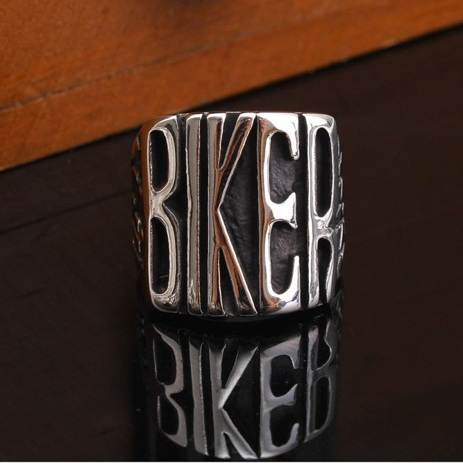 Kemstone Stainless Steel Biker Ring for Men Wide Band Vintage TR0066