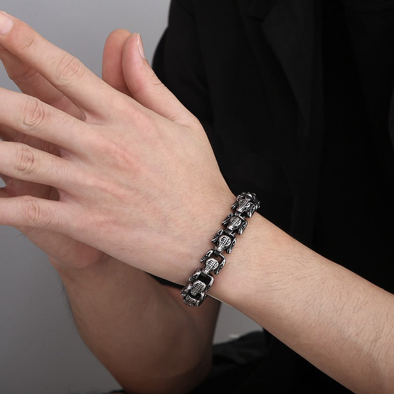 Kemstone Snake Head Bracelet for Men Titanium Steel Vintage Animal Jewelry KB155325-KJX