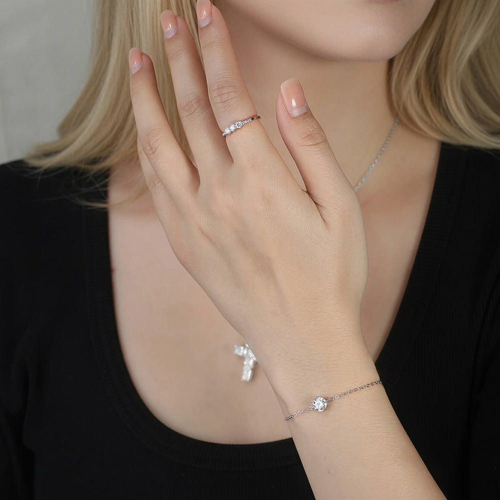 Kemstone Stainless Steel Moissanite Ring for Women – Channel Setting | MOR12