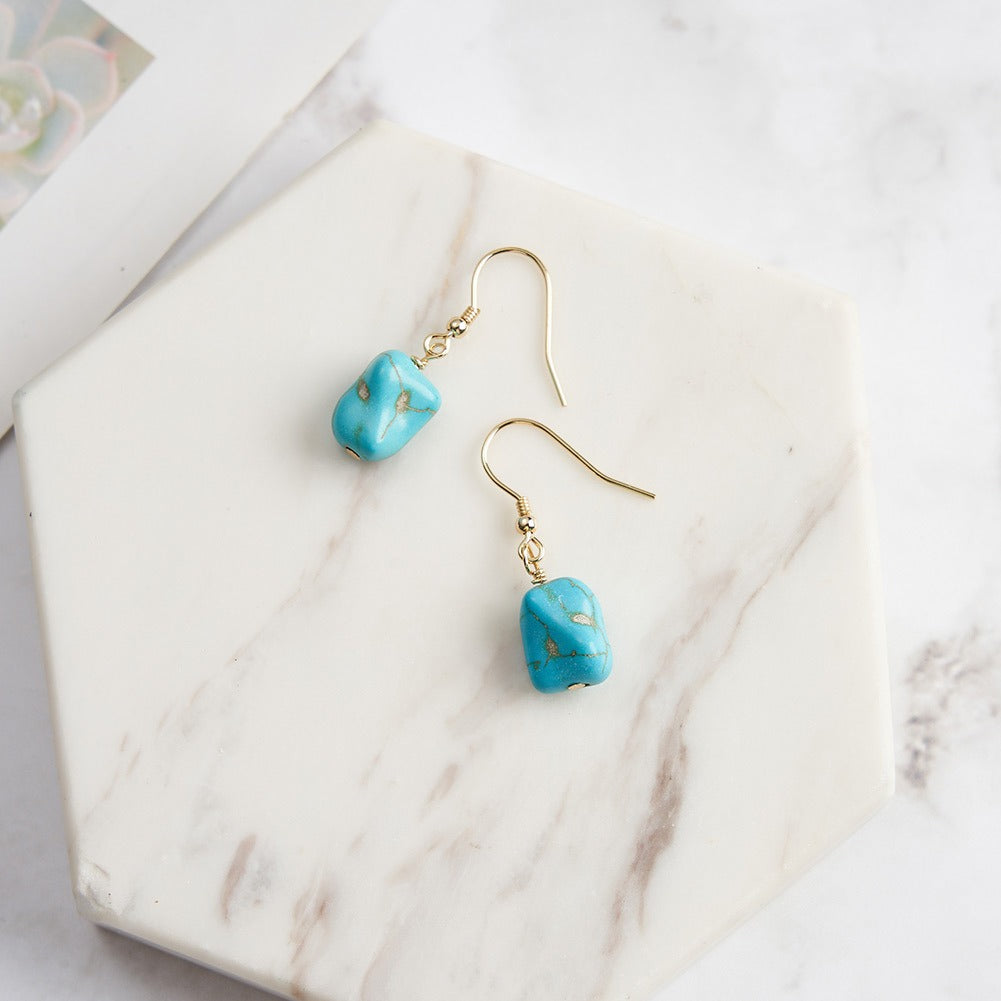 Kemstone Turquoise Drop Earrings for Women 925 Sterling Silver Vintage GME45