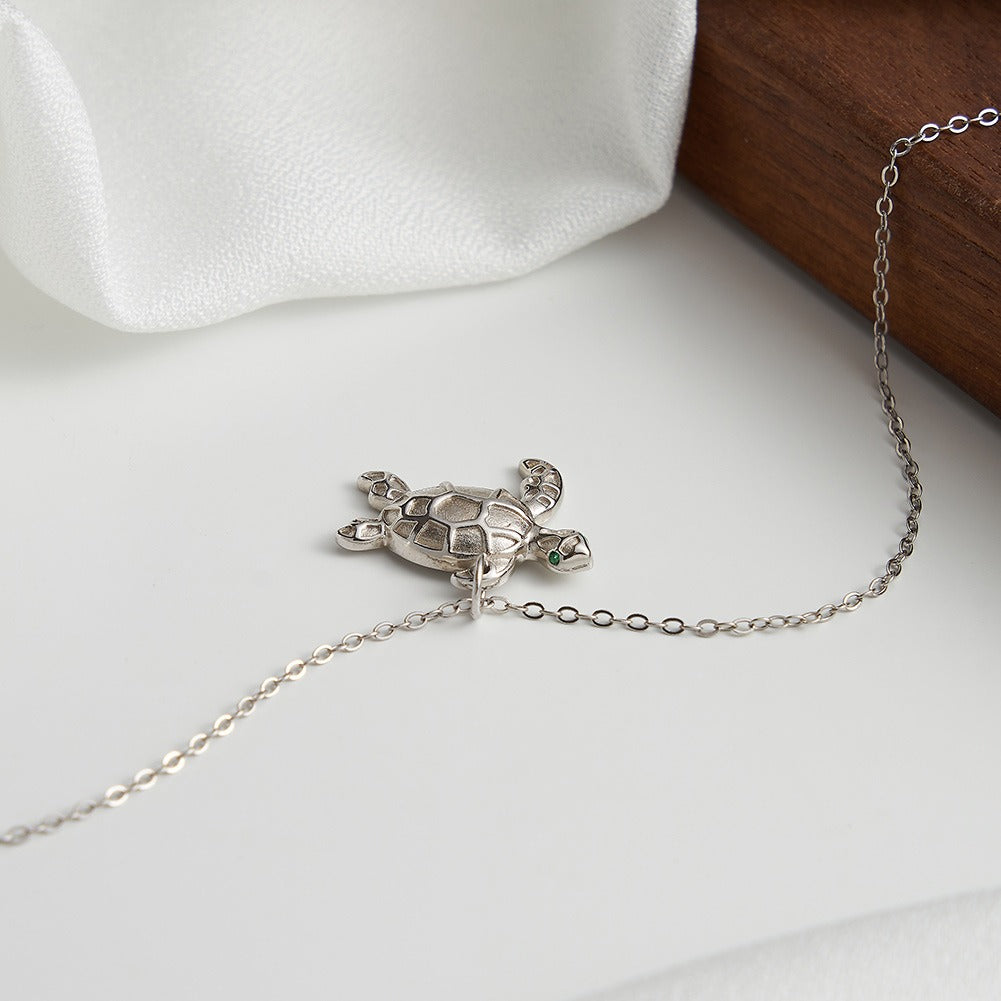 Kemstone Sea Turtle Pendant Necklace for Women 925 Sterling Silver Animal Jewelry SN352