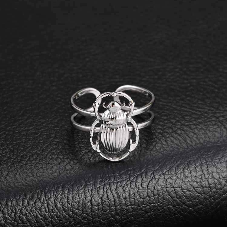 Kemston Scarab Beetle Gothic Stainless Steel Open Ring for Men RC-1016