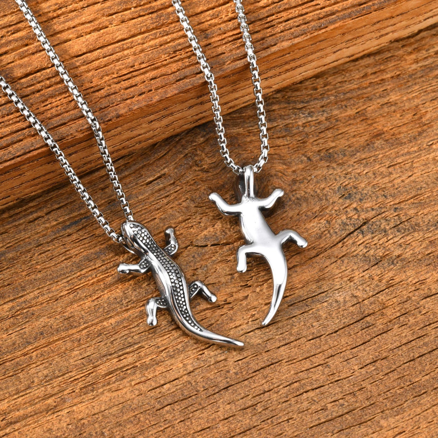 Kemstone Lizard Pendant Necklace for Men Stainless Steel Gecko Design PN-2343