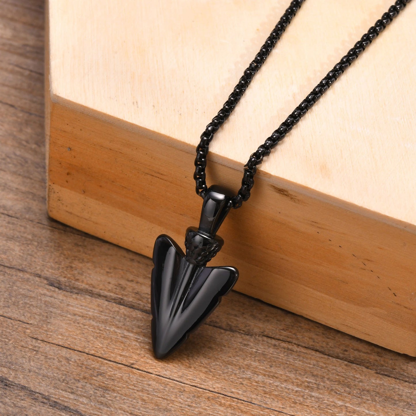 Kemstone Stainless Steel Arrow Pendant Necklace for Men PN-1663
