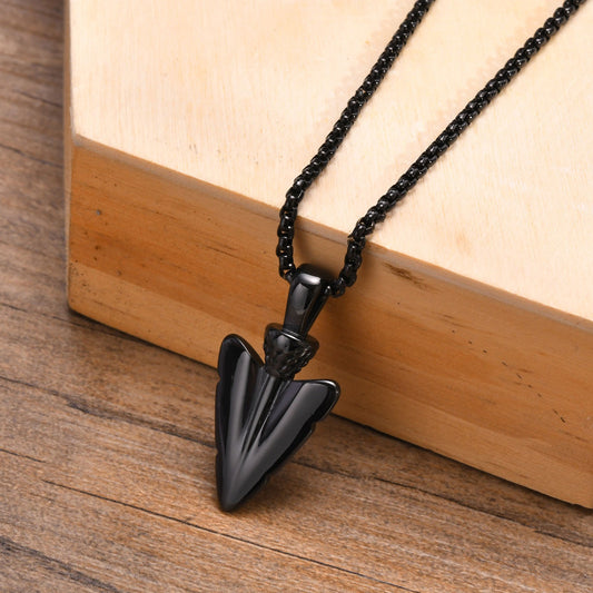 Kemstone Stainless Steel Arrow Pendant Necklace for Men PN-1663