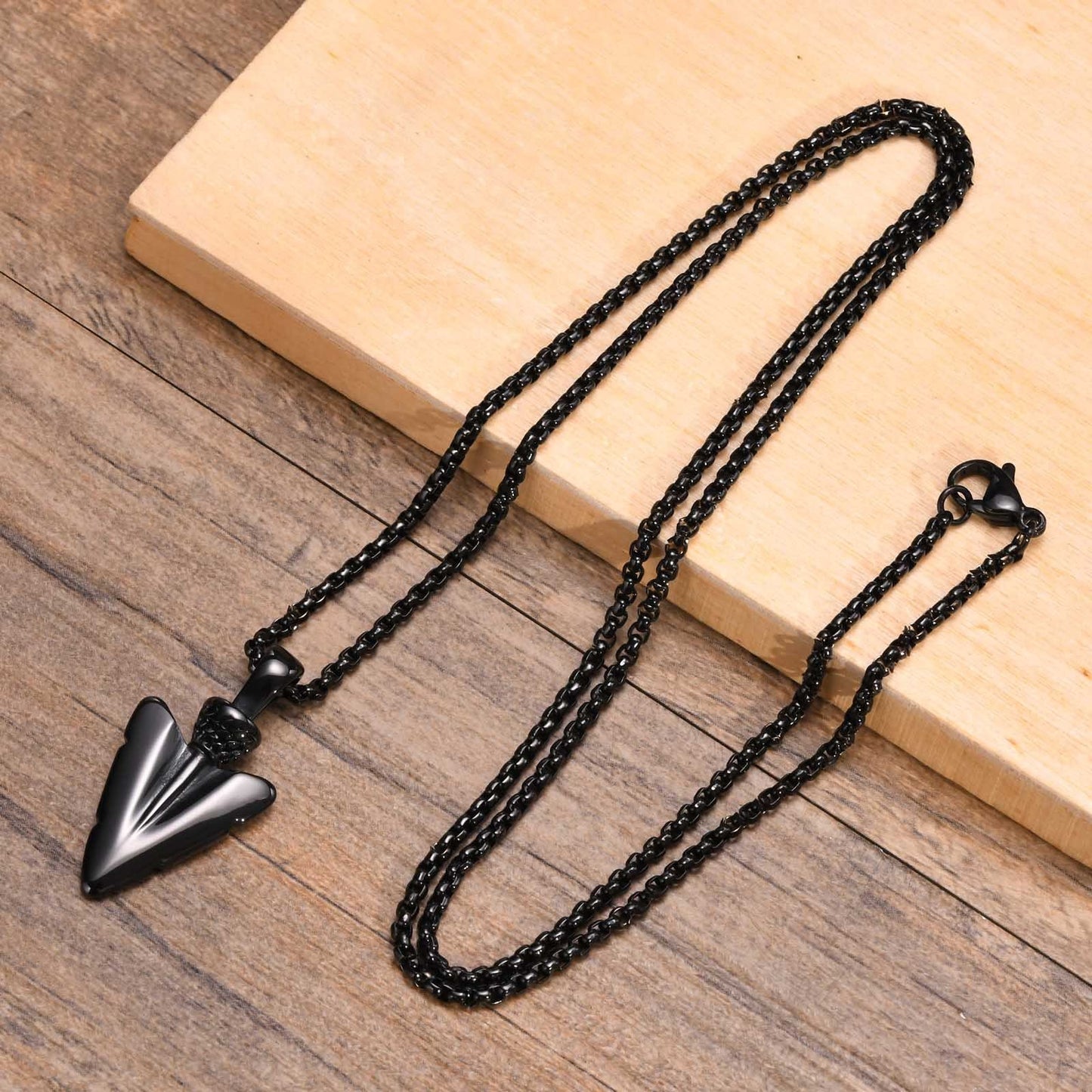 Kemstone Stainless Steel Arrow Pendant Necklace for Men PN-1663