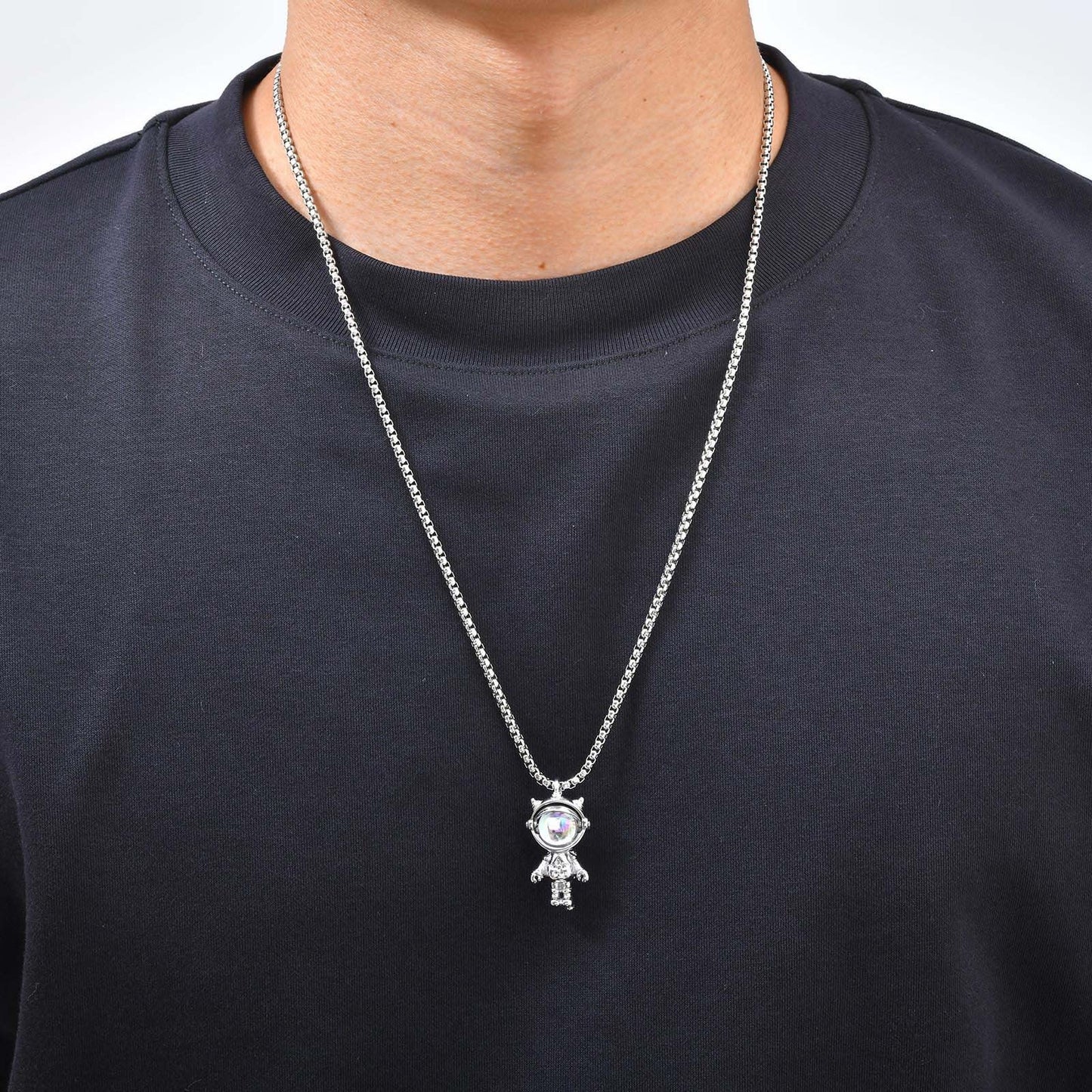 Kemstone Stainless Steel Astronaut Pendant Necklace for Men Space Design PN-2407