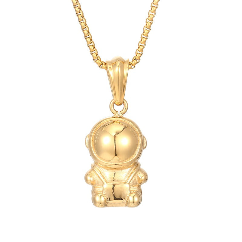 Kemstone Astronaut Titanium Steel Pendant Necklace for Men – Hip Hop Space Figure KP119297-KJX