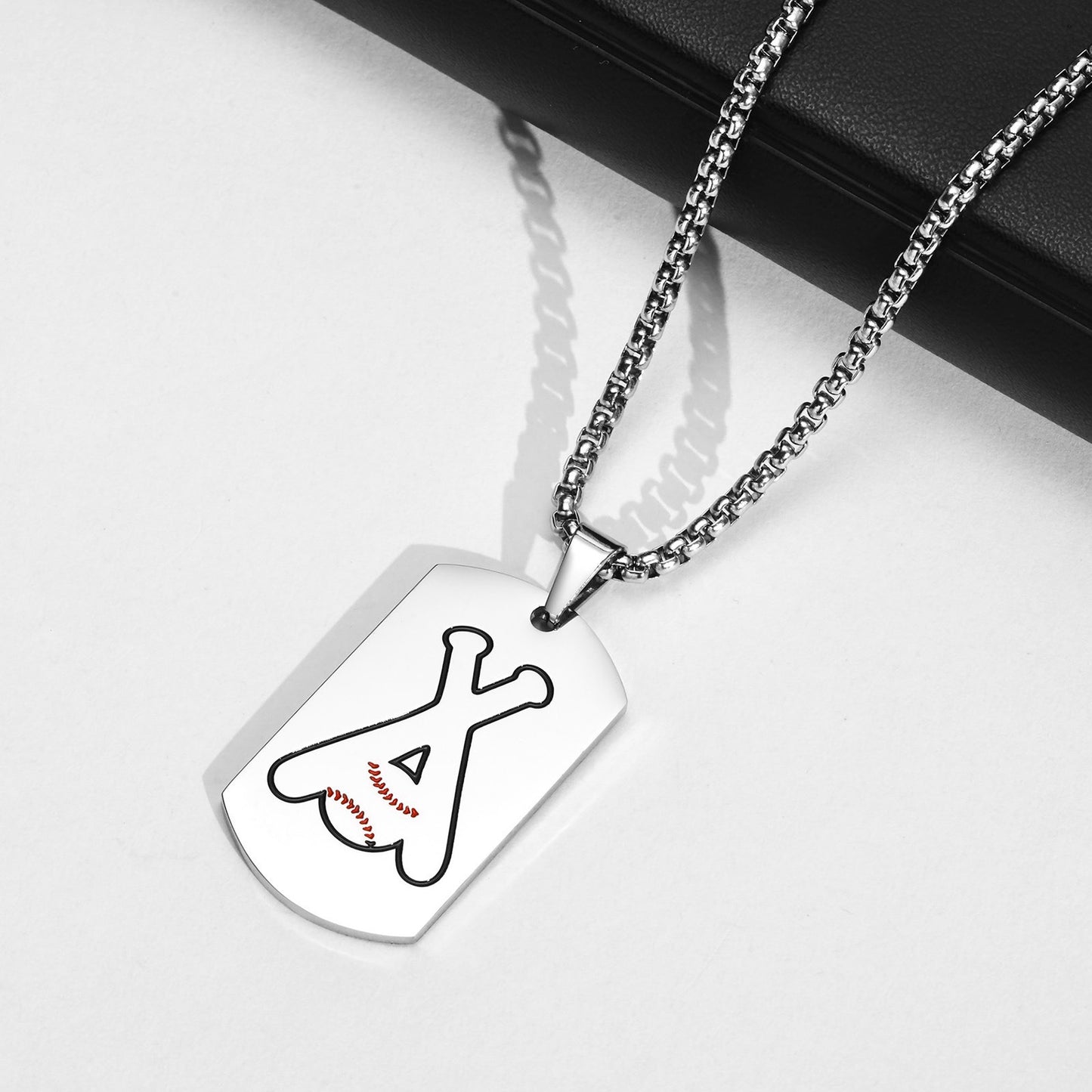 Kemstone Stainless Steel Baseball Quote Tag Necklace for Men PN-004S