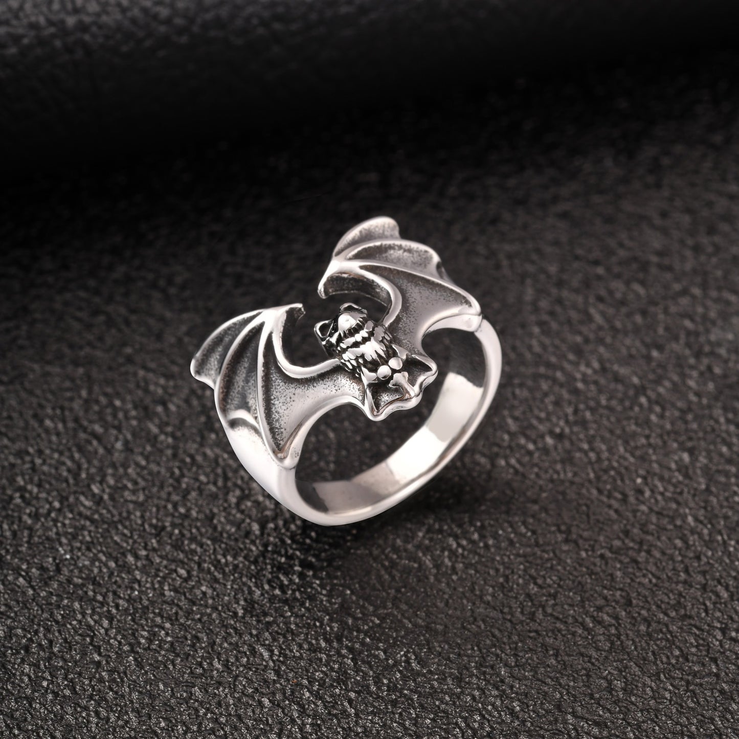 Kemstone Stainless Steel Bat Ring for Men Gothic Silver Style RC-139