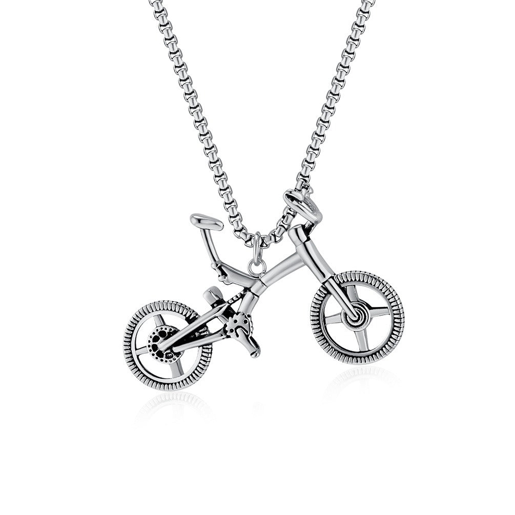 Kemstone Bicycle Pendant Necklace Stainless Steel Bike Chain for Men Women K-PT587