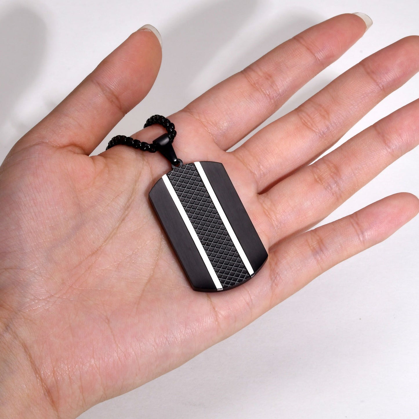 Kemstone Men’s Stainless Steel Black Pendant Necklace – Modern Minimalist PN-1931