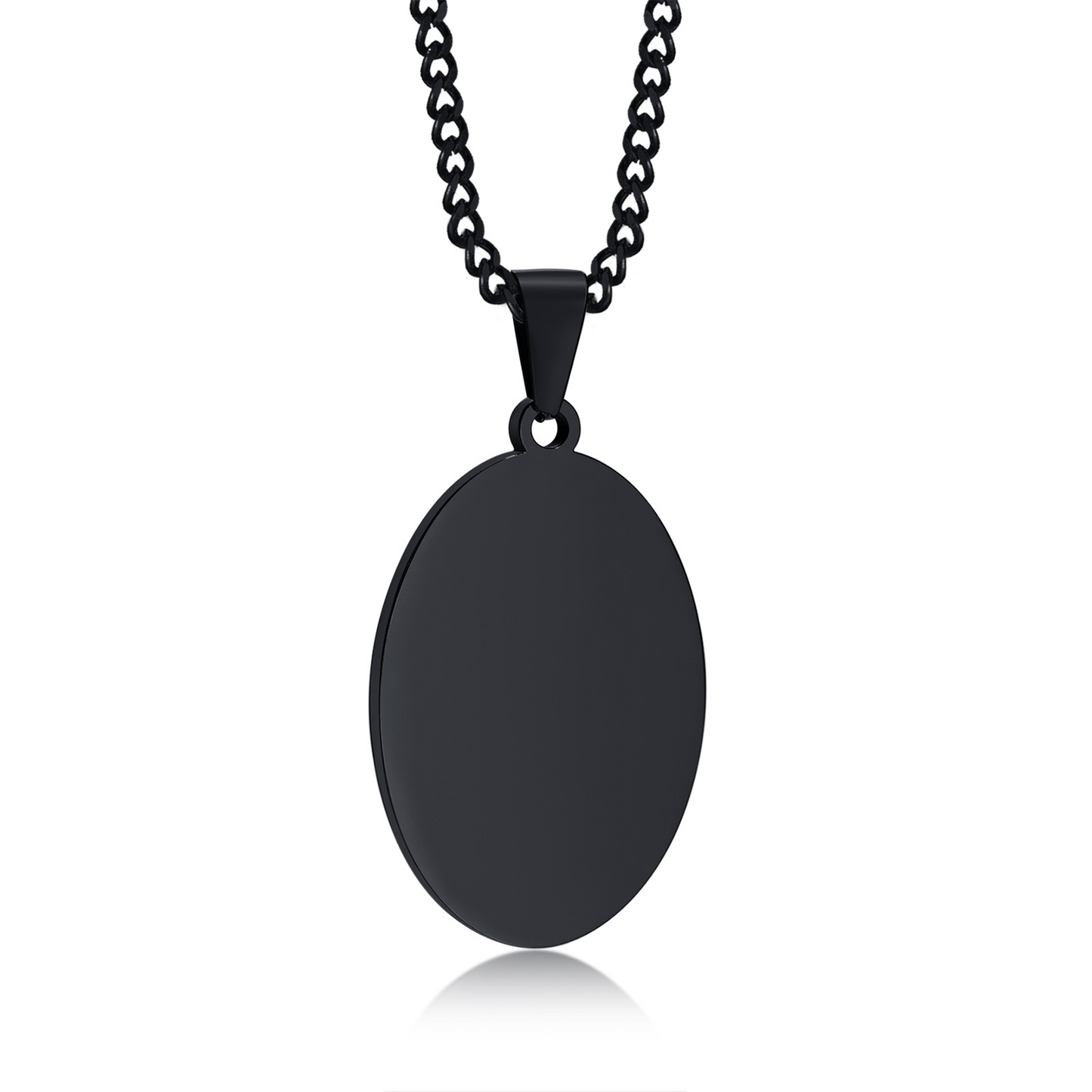 Kemstone Stainless Steel Oval Medallion Pendant Necklace for Men – Black Vintage 60cm PN-1665