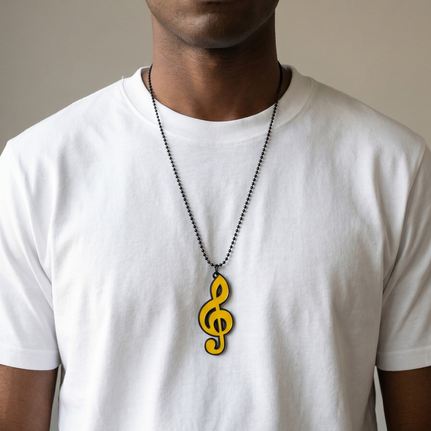 Kemstone Treble Clef Pendant Necklace for Men Colorful Music Note Charm NC-3023