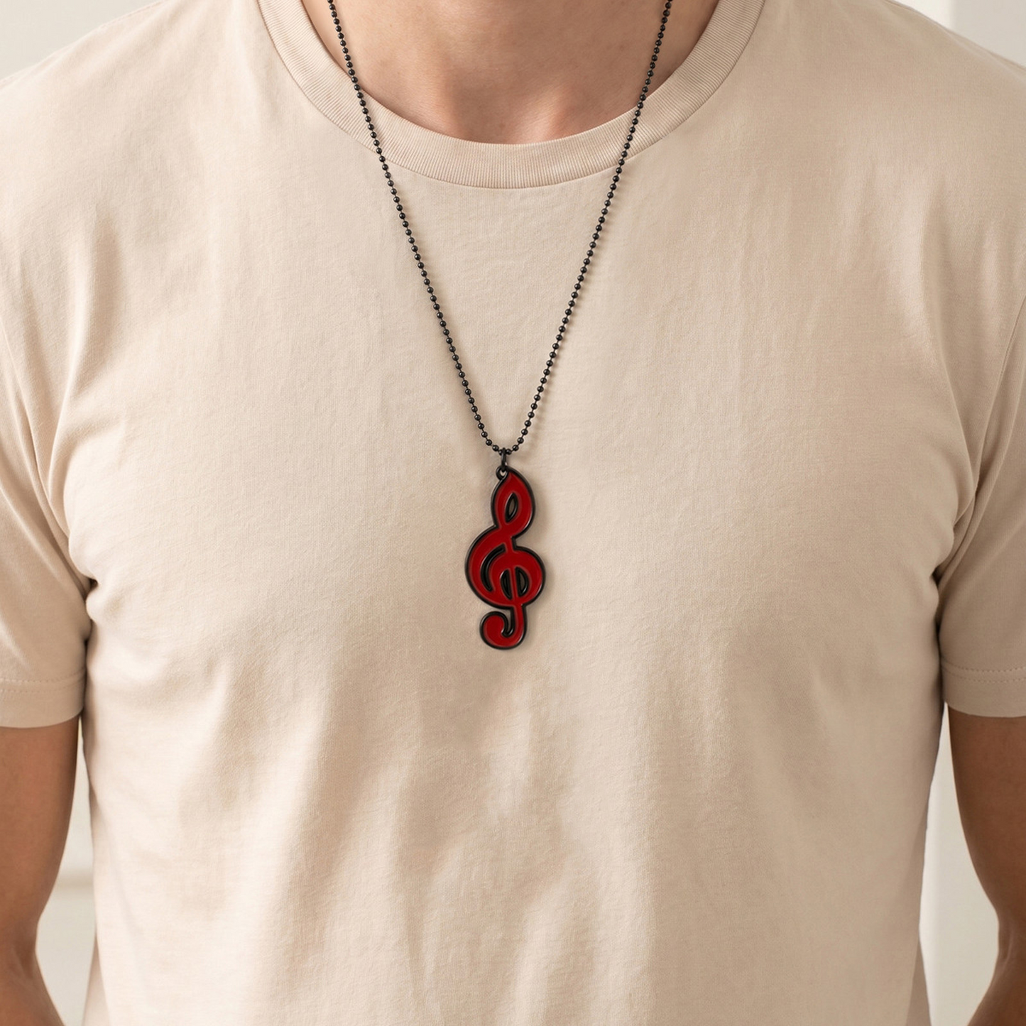 Kemstone Treble Clef Pendant Necklace for Men Colorful Music Note Charm NC-3023