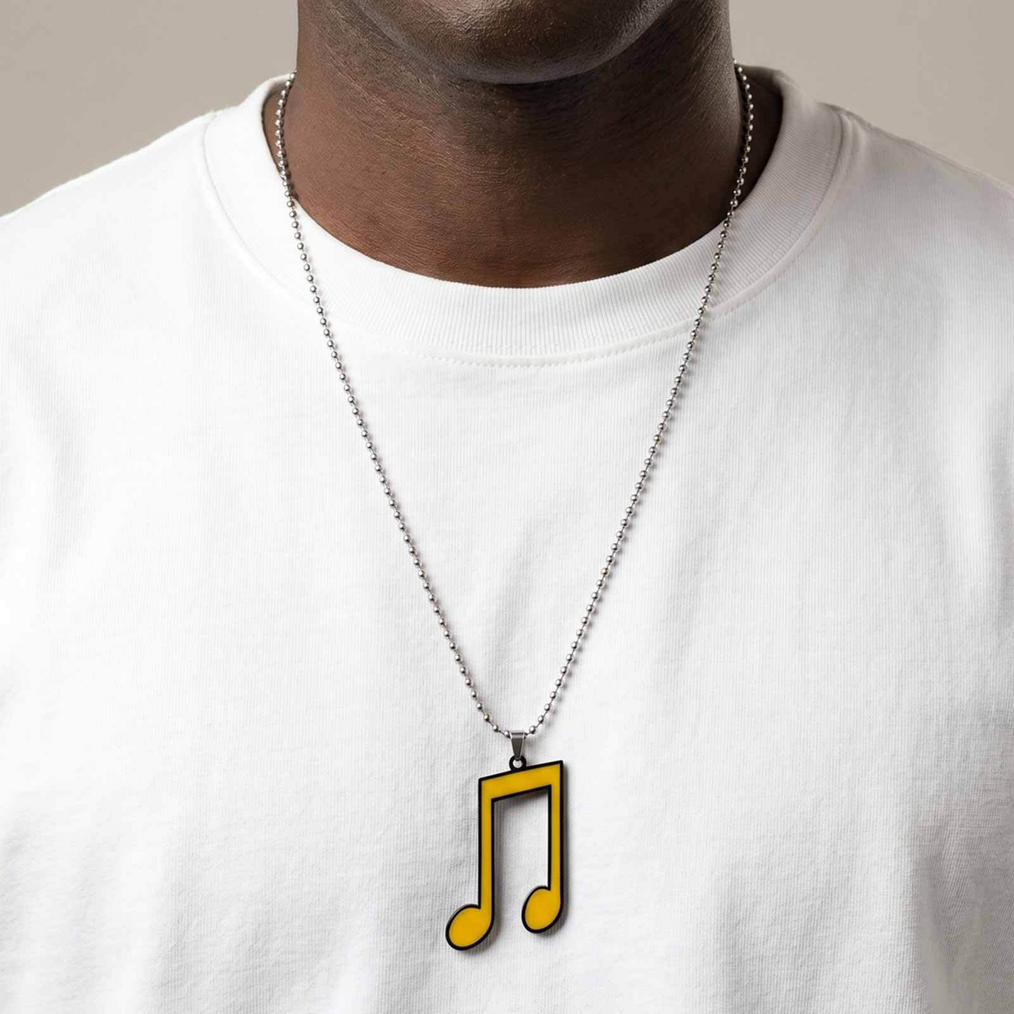 Kemstone Treble Clef Pendant Necklace for Men Colorful Music Note Charm NC-3023