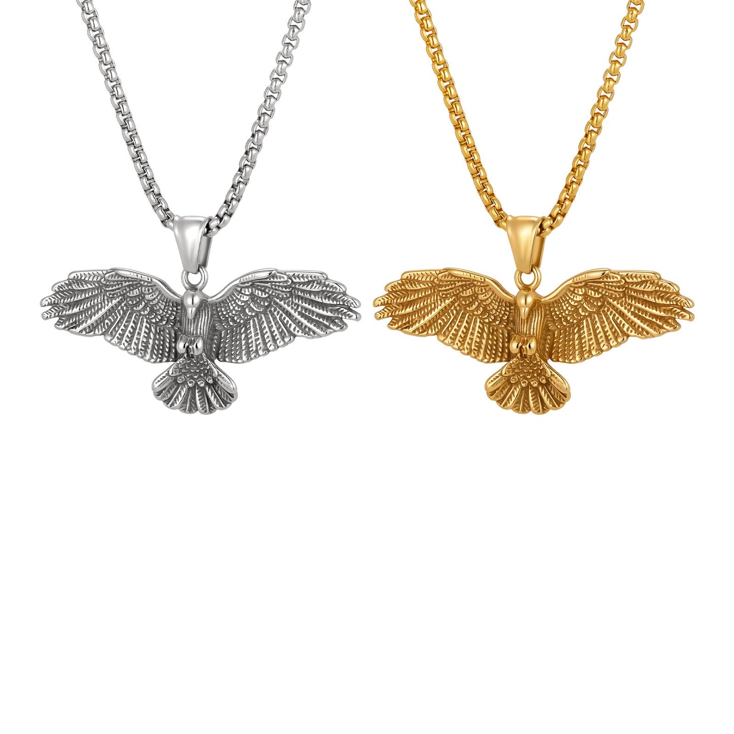 Kemstone Stainless Steel Eagle Pendant Necklace for Men Streetwear PN-2402