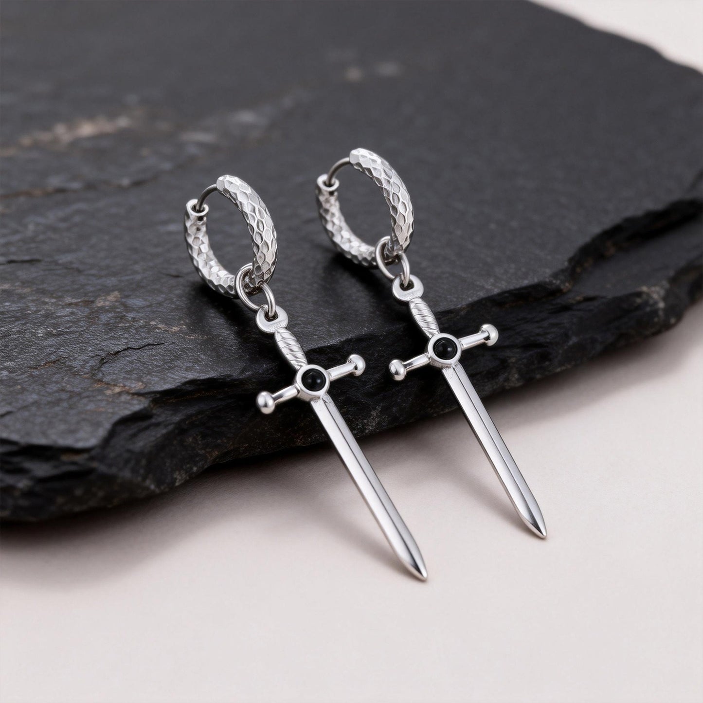 Kemstone Stainless Steel Sword and Cross Pendant Necklace for Men ED-1009