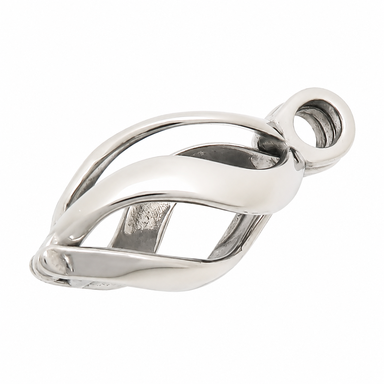 Kemston Openable Leaf Pendant Necklace for Men Stainless Steel Teardrop Design KP119649-GC