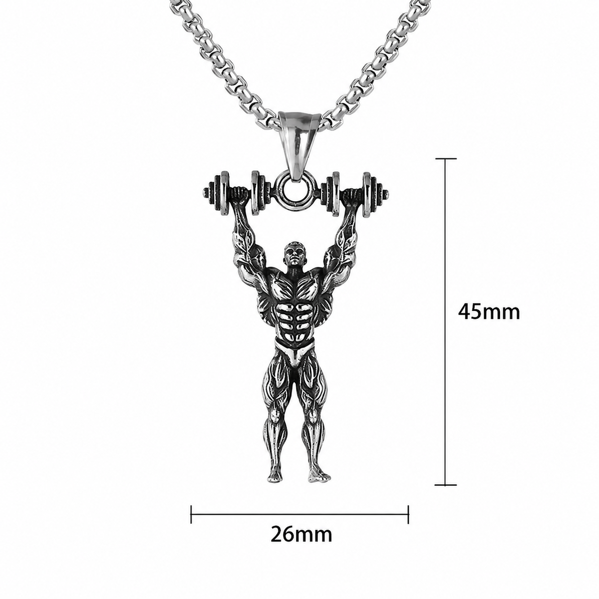 Kemstone Titanium Steel Weightlifter Necklace for Men P0348