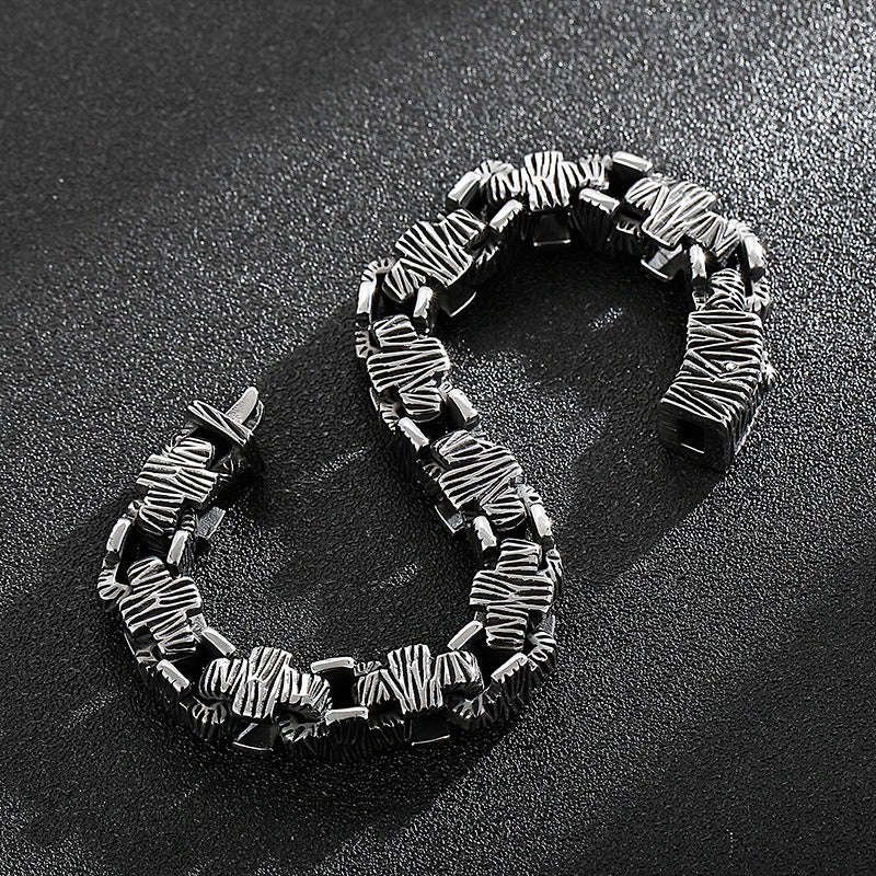 Kemstone Stainless Steel Cast Chain Bracelet for Men Hip Hop Streetwear KB125390-BDJX