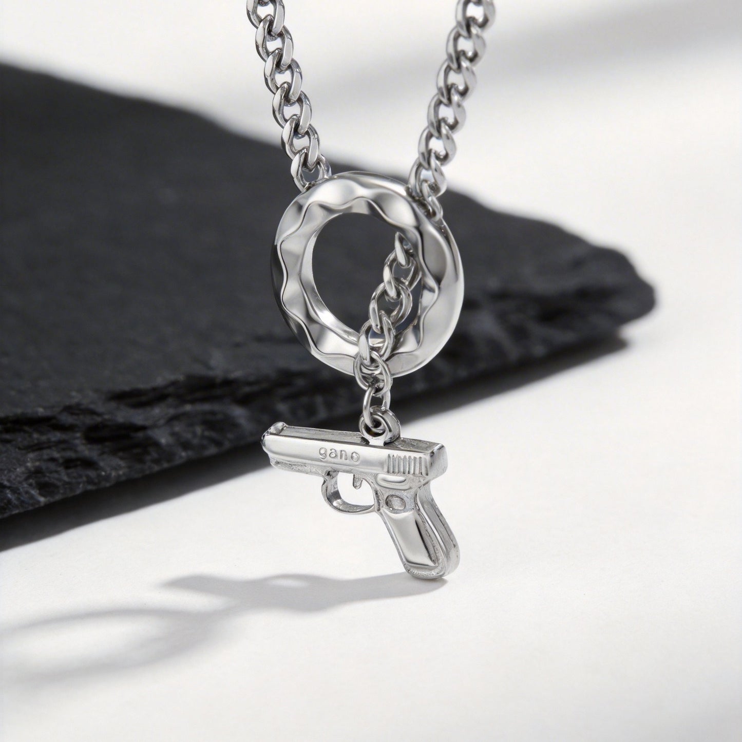 Kemstone Stainless Steel O Ring Pendant Necklace for Men NC-2785