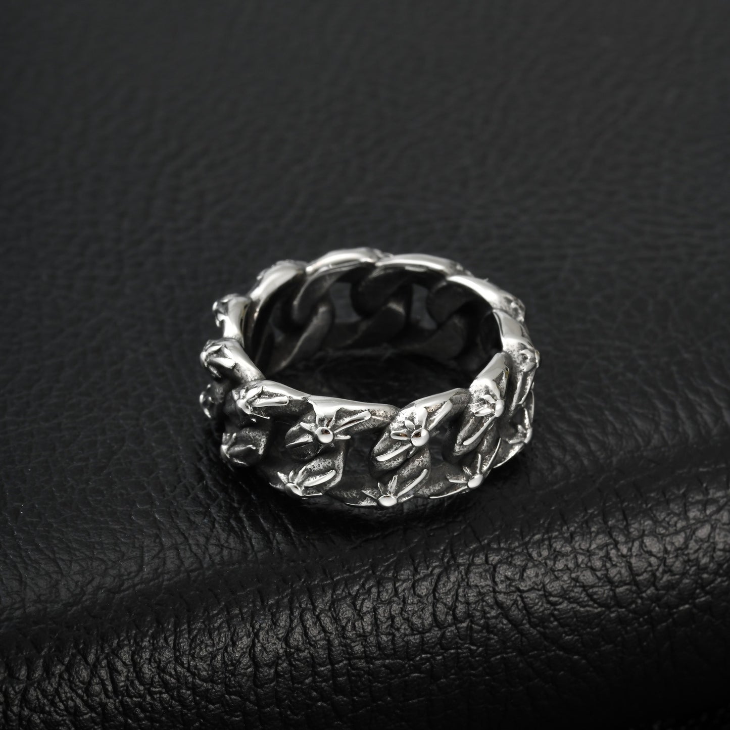Kemstone Stainless Steel Woven Chain Ring for Men RC-1144S