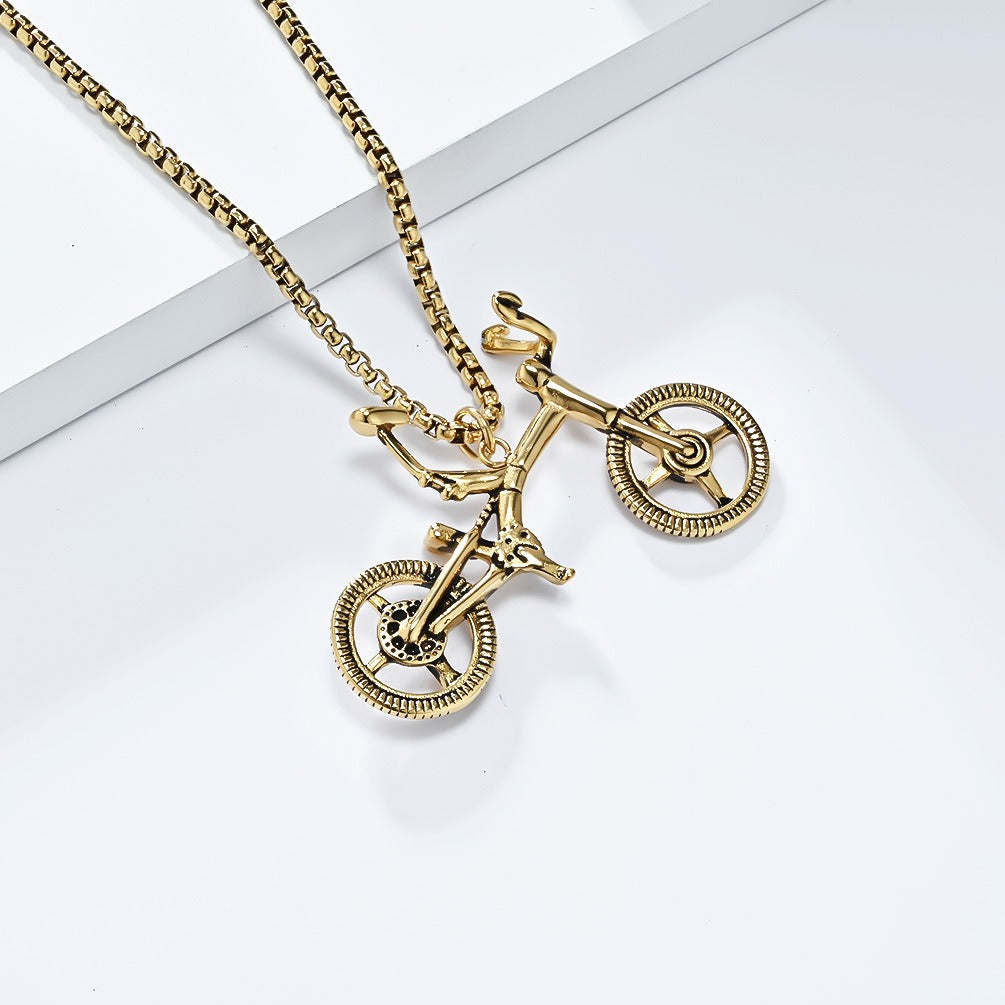 Kemstone Bicycle Pendant Necklace Stainless Steel Bike Chain for Men Women K-PT587