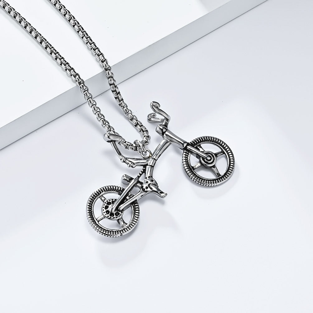 Kemstone Bicycle Pendant Necklace Stainless Steel Bike Chain for Men Women K-PT587