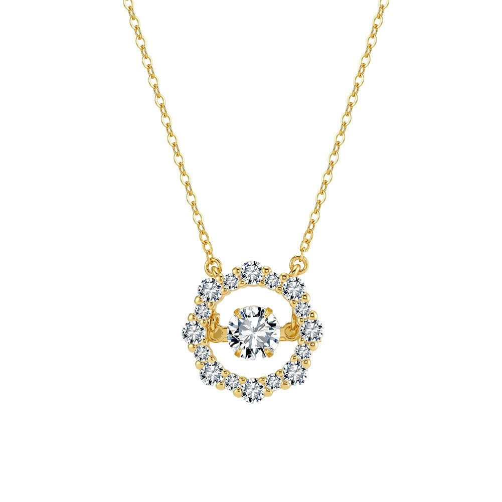 Kemston Heart Halo Moissanite Pendant Necklace for Women 925 Sterling Silver SMON19