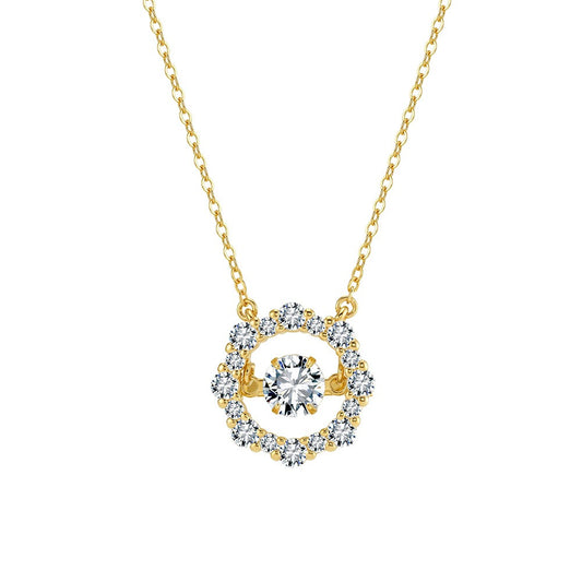 Kemston Heart Halo Moissanite Pendant Necklace for Women 925 Sterling Silver SMON19