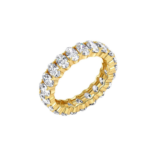 Kemston Oval Cut Moissanite Eternity Ring for Women 925 Sterling Silver SMOR25