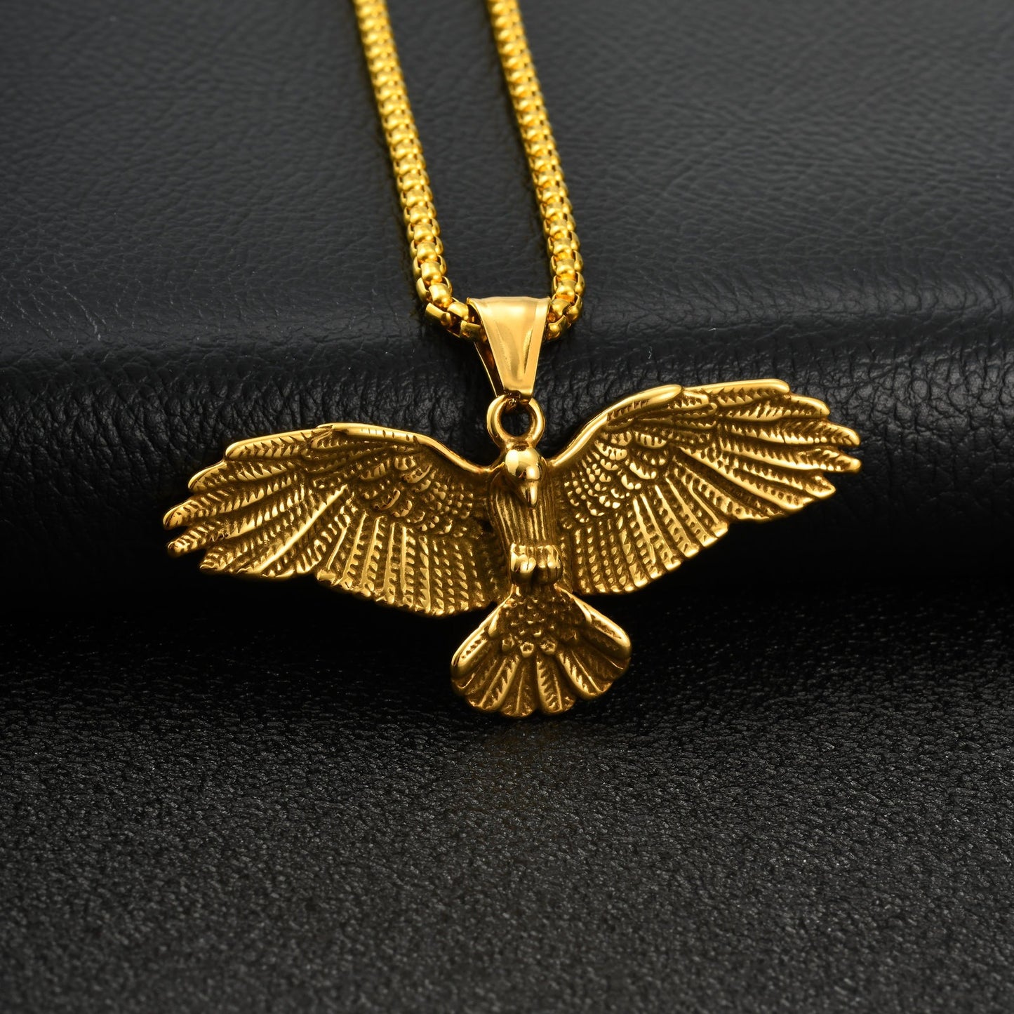Kemstone Stainless Steel Eagle Pendant Necklace for Men Streetwear PN-2402