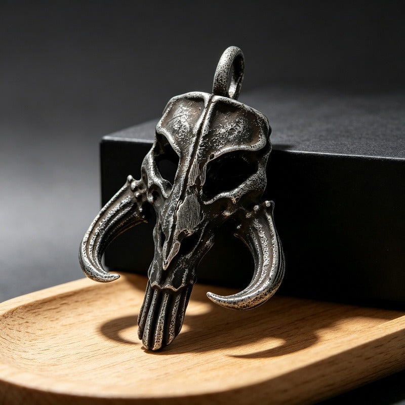 Kemstone Stainless Steel Skull Pendant Necklace for Men Vintage Gothic Distressed Jewelry KP118628-LU