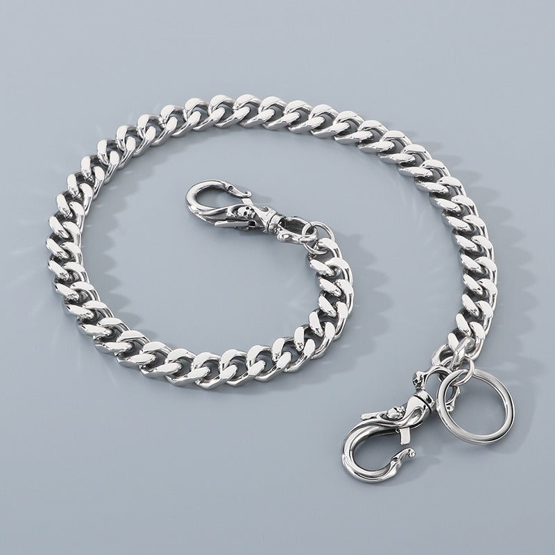 Kemstone Titanium Steel Skull Pants Chain – Double Clasp Street Wallet Chain for Men KK025-Z