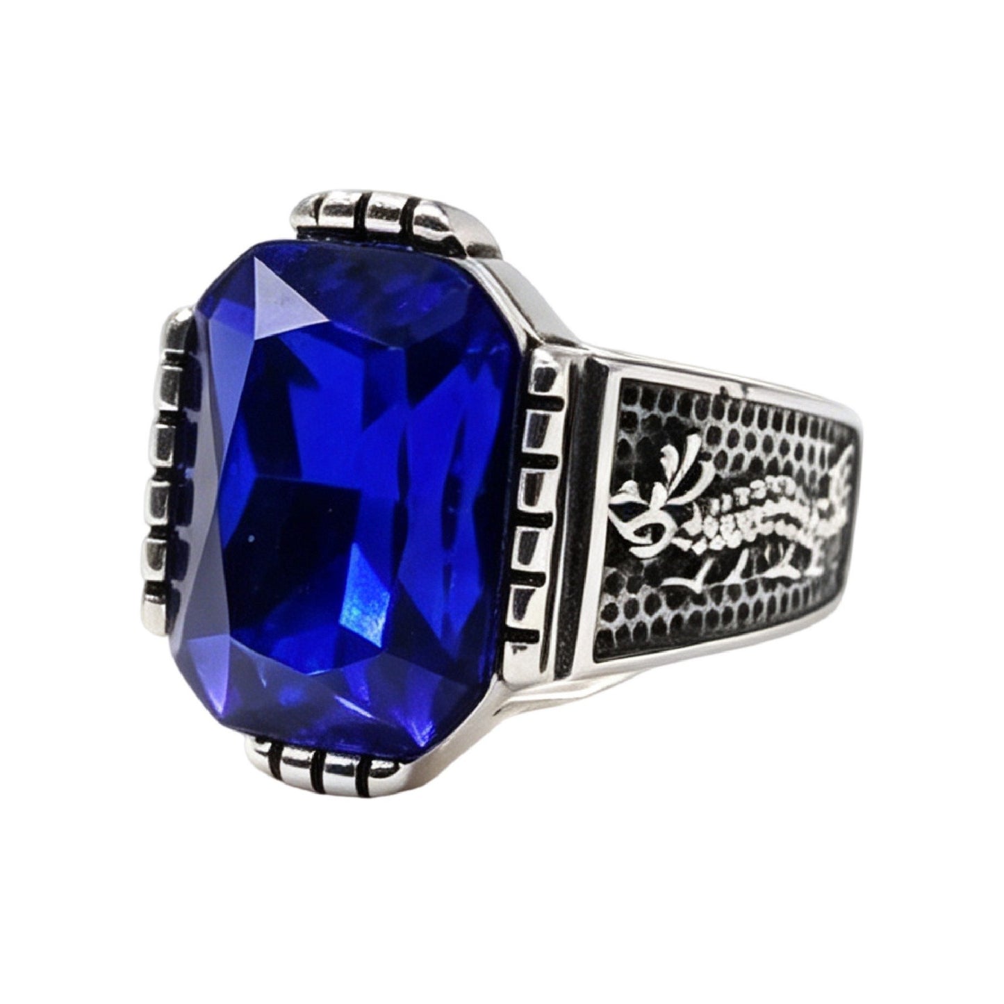 Kemston Stone Signet Ring for Men Titanium Steel Dragon Relief R7007